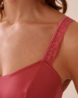 Ensemble 2 pièces en microfibre et dentelle florale