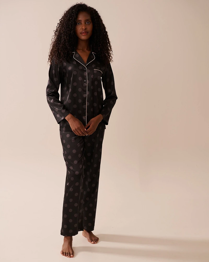 Ensemble pyjama à pois en satin