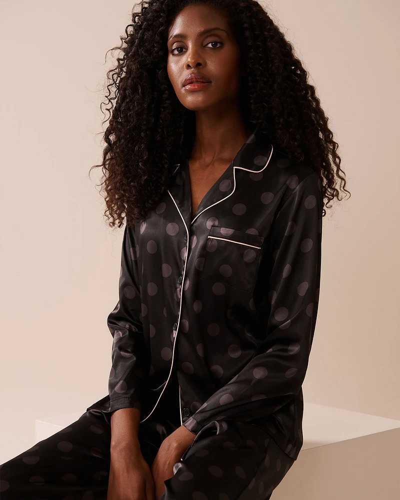 Ensemble pyjama à pois en satin