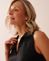 Camisole col chemise légère à effet pliss