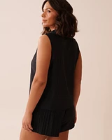 Camisole col chemise légère à effet pliss
