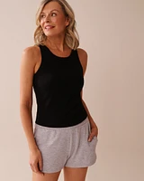 Ribbed Cotton Cami with Shelf Bra
