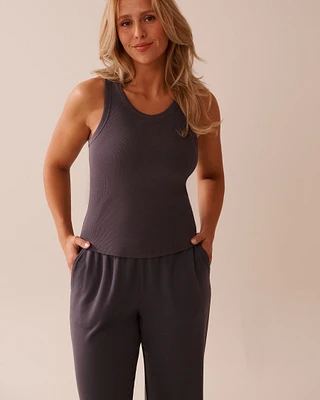 Ribbed Cotton Cami with Shelf Bra
