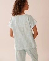 Stripe Print Cotton T-shirt