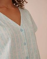 Stripe Print Cotton T-shirt