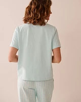 Seashell Print Crew Neck Cotton T-shirt