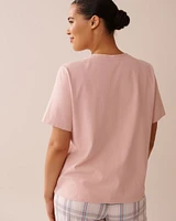 T-shirt col rond en coton imprimé goéland