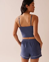 Camisole courte à soutien intégré en coton