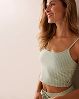 Cotton Crop Cami with Shelf Bra