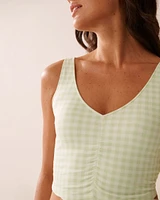Gingham Print Super Soft Crop Cami