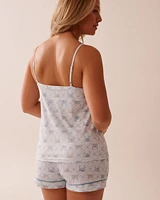 Crab Print Super Soft Cami with Shelf Bra