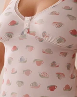 Snail Print Lace Trim Super Soft Cami