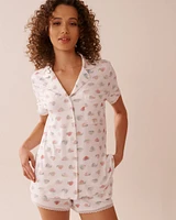 Snail Print Super Soft Button-down Shirt