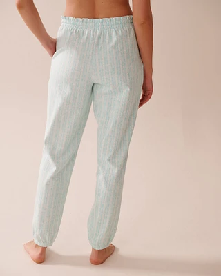 Stripe Print Cotton Jogger Pajama Pants
