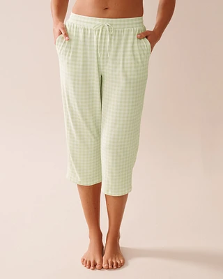 Gingham Print Super Soft Pajama Capris