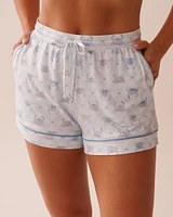 Crab Print Super Soft Pajama Shorts