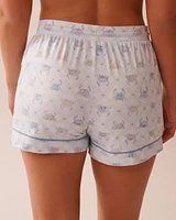Crab Print Super Soft Pajama Shorts