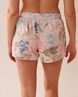Short de pyjama ultra doux imprimé fleurs aquarelle