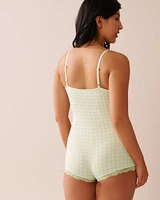 Gingham Print Super Soft Sleeveless Romper