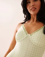 Gingham Print Super Soft Sleeveless Romper