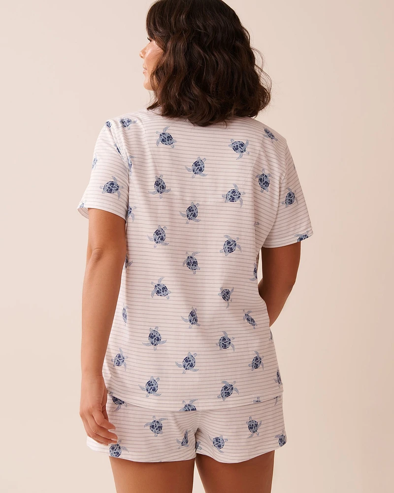 Ensemble pyjama imprimé tortue avec chemisier
