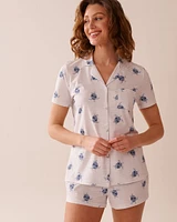Turtle Print Shirt PJ Set