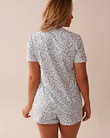 Floral Print Shirt PJ Set