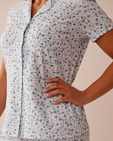 Floral Print Shirt PJ Set