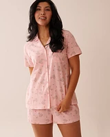 Ensemble pyjama imprimé lapin avec chemisier