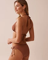 TERRACOTTA Textured Triangle Bikini Top