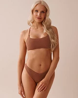 TERRACOTTA Textured Bralette Bikini Top