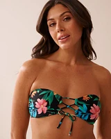 MIDNIGHT TROPICS Cutout Bandeau Bikini Top