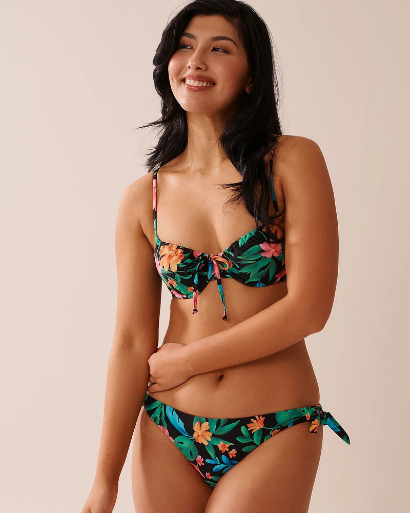 MIDNIGHT TROPICS Plunge Bikini Top