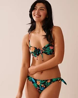 MIDNIGHT TROPICS Plunge Bikini Top