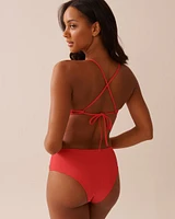 Haut de bikini bralette côtelé détails croisés HIBISCUS