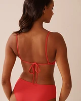 Haut de bikini bralette côtelé détails croisés HIBISCUS