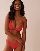 Haut de bikini triangle côtelé HIBISCUS