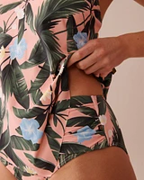 PEACHY TROPICS Flowy V-neck Tankini Top