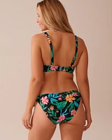 MIDNIGHT TROPICS Pleated D Cup Plunge Bikini Top
