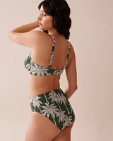 KHAKI PALM D Cup Bralette Bikini Top