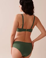 KHAKI Recycled Fibers D Cup Plunge Bikini Top
