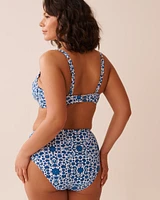 MEDITERRANEAN TILE D Cup Plunge Bikini Top