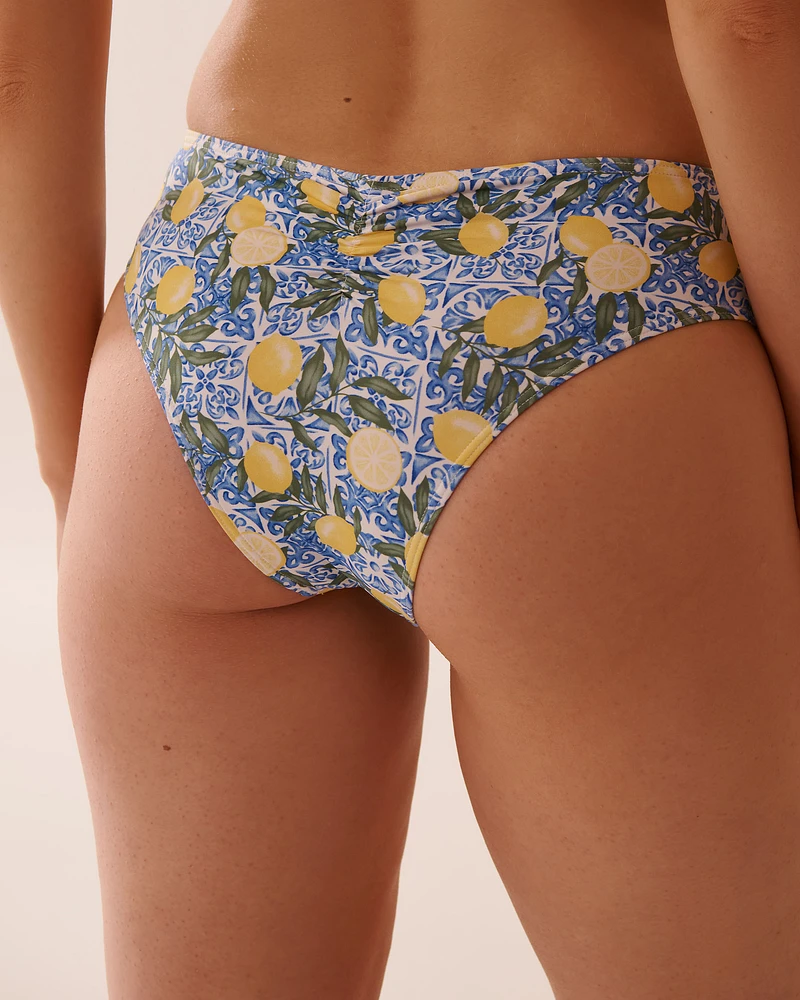 LEMON TILE Mid Waist Cheeky Bikini Bottom