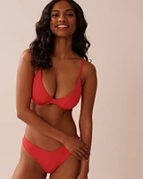 Bas de bikini tanga côtelé HIBISCUS