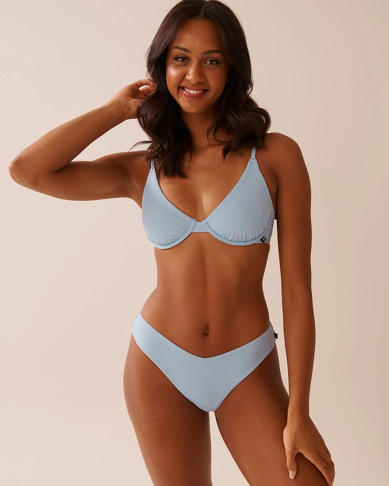 Bas de bikini tanga côtelé BABY BLUE