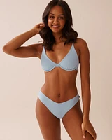 Bas de bikini tanga côtelé BABY BLUE