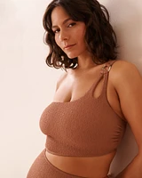 TERRACOTTA Textured Cut-out One Shoulder One-piece Swimsuit