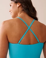 BLUE ATOLL Ring Front Bandeau One-piece Swimsuit