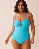 BLUE ATOLL Ring Front Bandeau One-piece Swimsuit