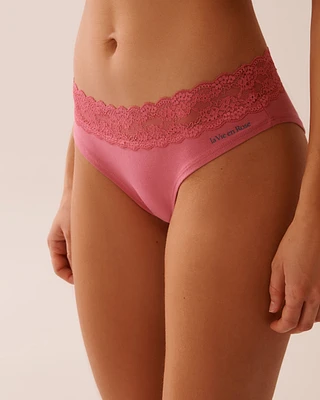Culotte cheeky coton et bande de dentelle
